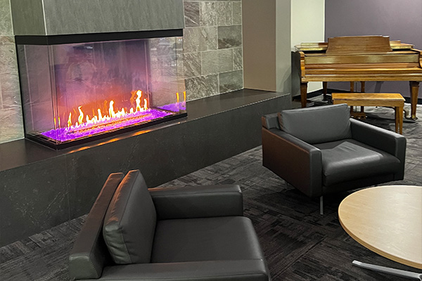 fireplace lounge seating