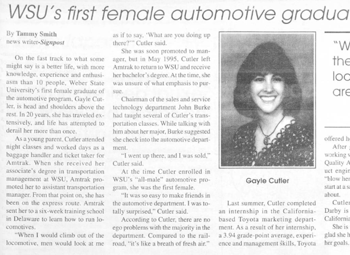 wsu first female automotive graduate article