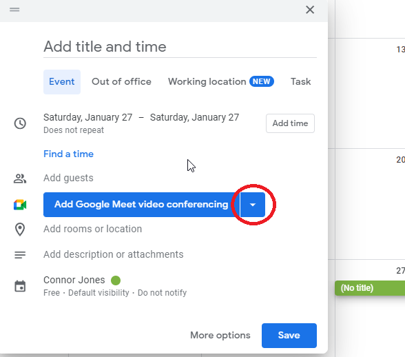 Adding a Zoom meeting to a Google Calendar event
