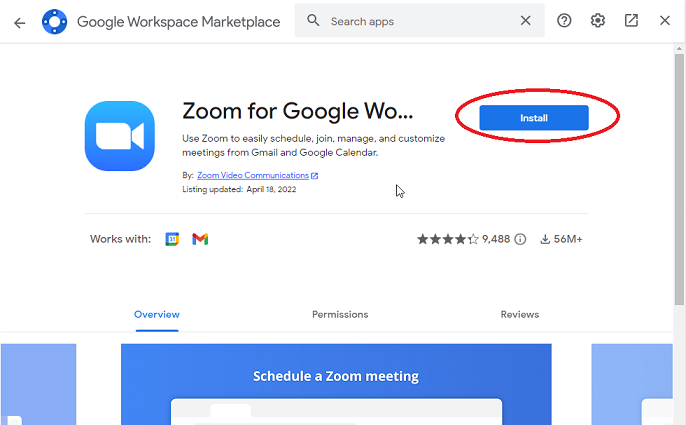 Install Zoom for Google