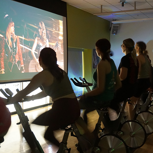 cycling while watching a Taylor Swift music video