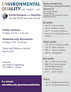 Earth Science & Society Seminar Series - Jan 12 - Frantz - Series Intro