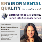 Earth Science & Society Seminar Series - Feb 2 - Groves - Fossil Fuels
