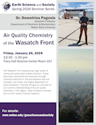 Earth Science & Society Seminar Series - Jan 26 - Pagonis - Air Quality Chemistry of the Wasatch Front