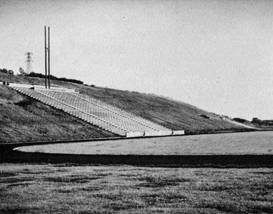 Stewart Stadium seating, photo from The Acorn 1955 yearbook
